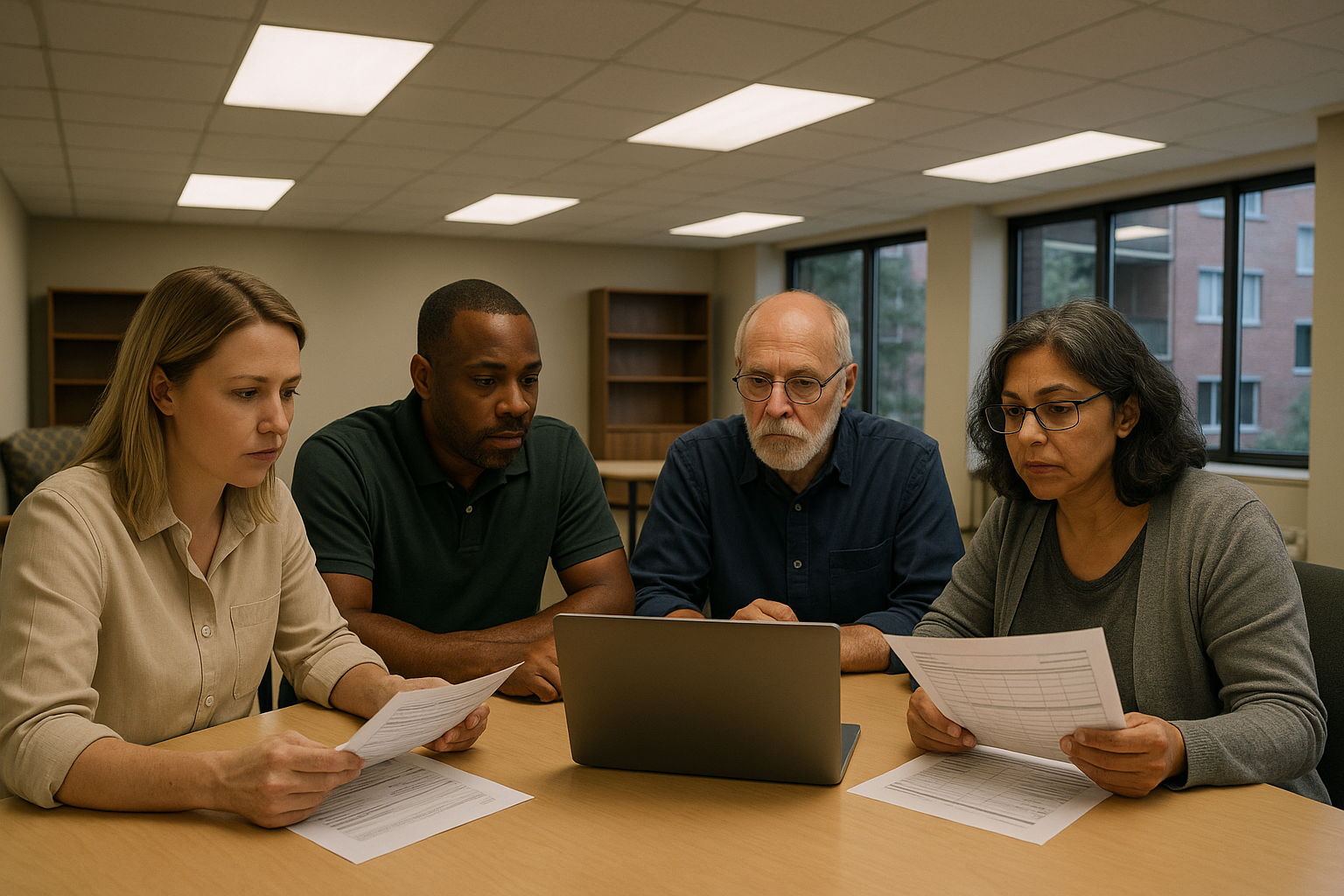 Syndicat de copropriete evaluant des soumissions d'entrepreneurs sur une plateforme