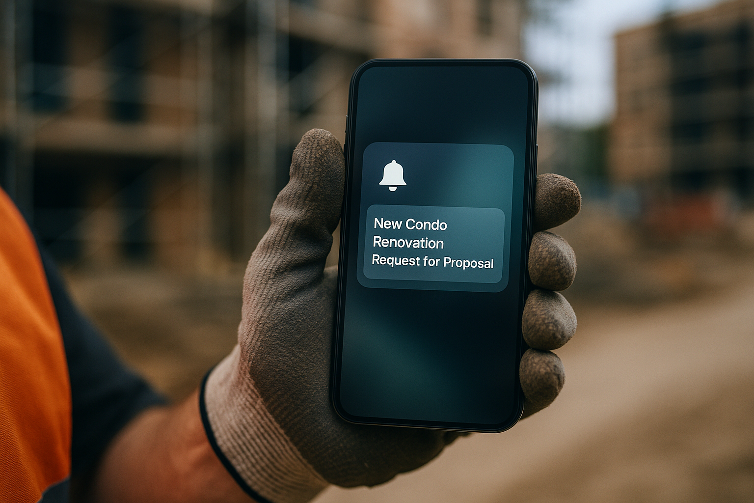 Notification en temps reel d'un nouvel appel d'offres de copropriete sur mobile