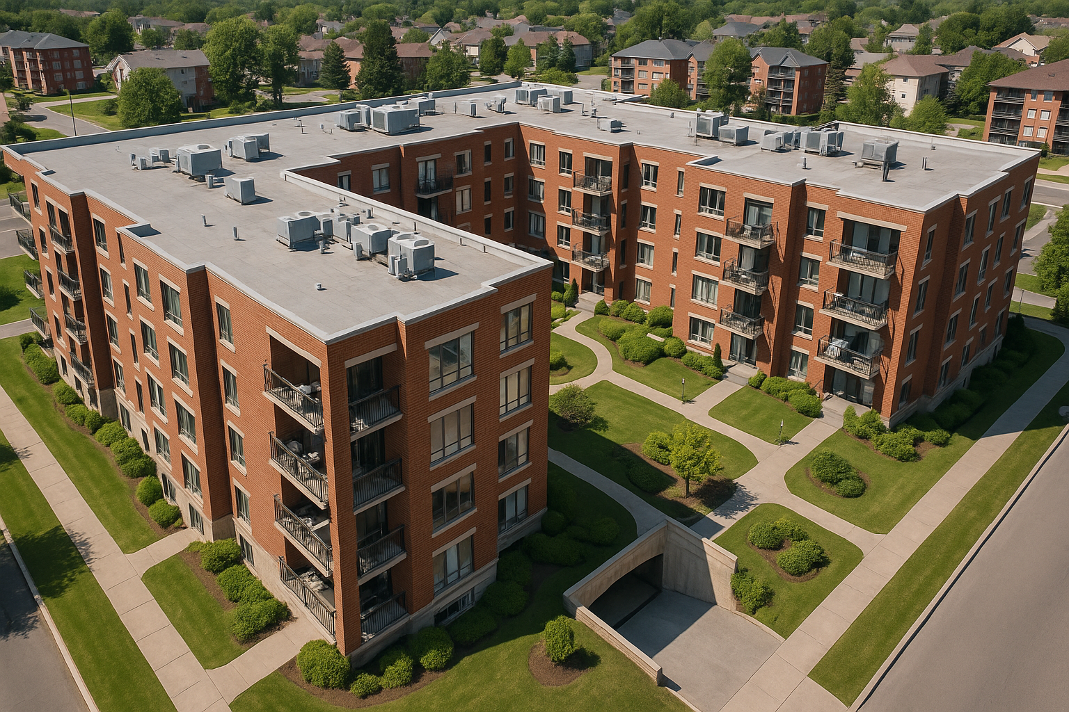 Infographie des 5 categories Uniformat II et des types de travaux en copropriete au Quebec